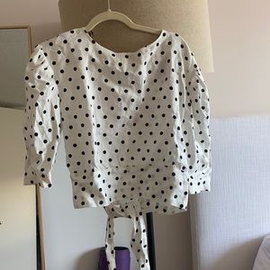 Zara polka dot wrap top
